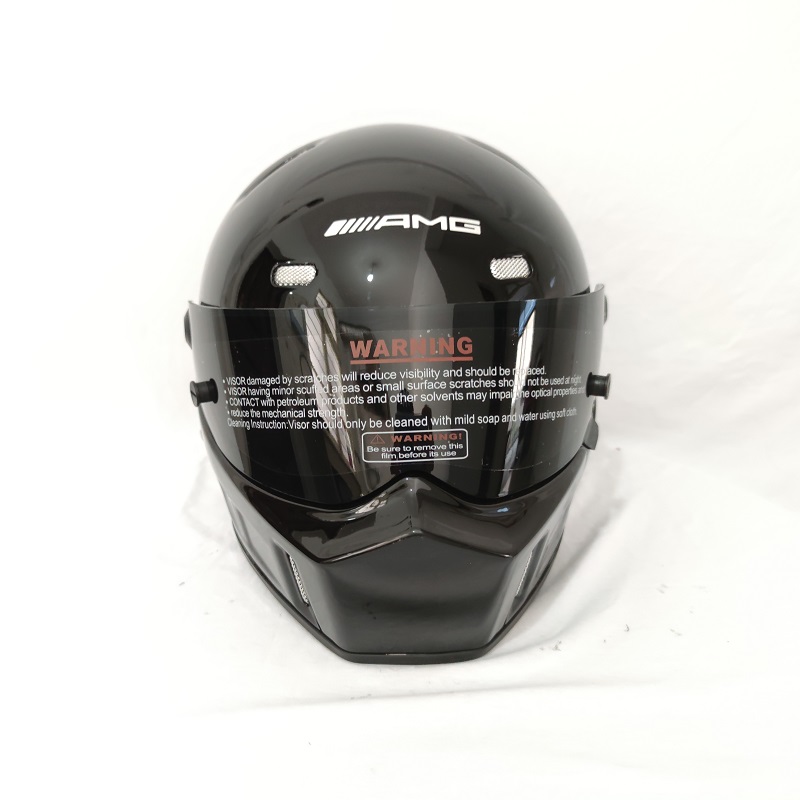 辛普森头盔SIMPSON黑色外形复刻版DOT认证玻璃钢男机车女个性全盔-图3