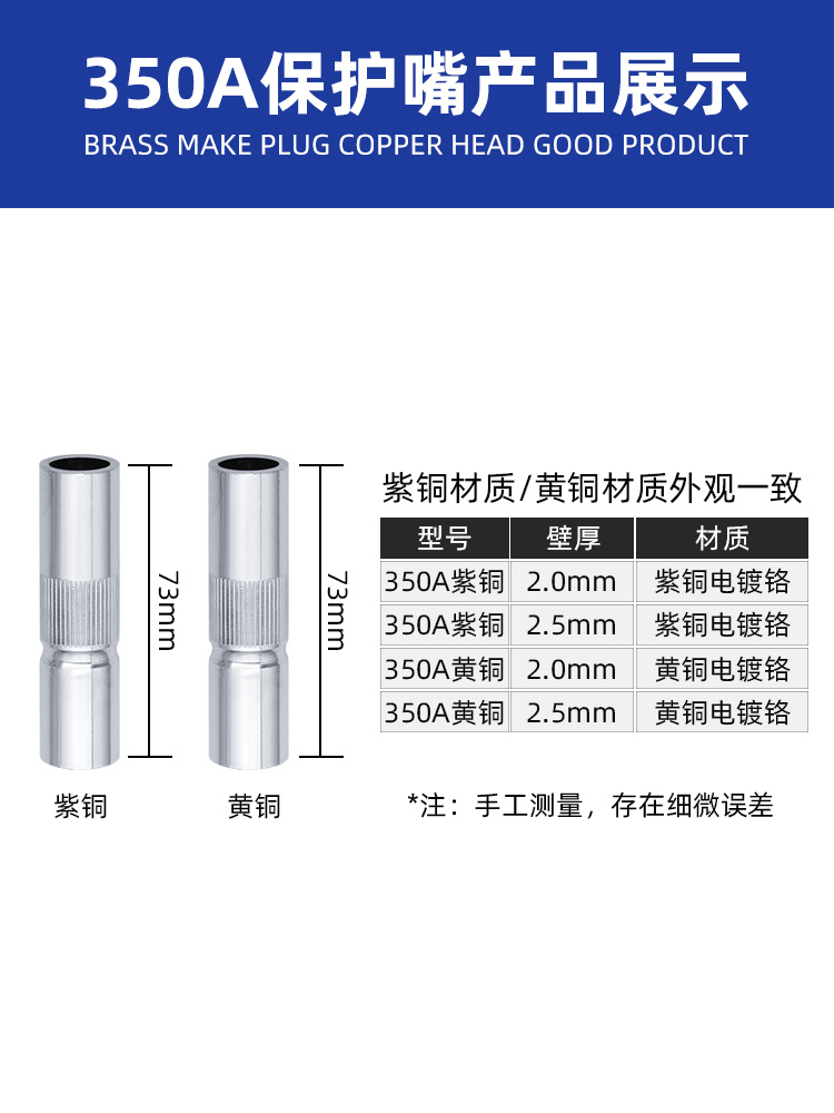 二保焊枪配件保护嘴气保焊机KR200A350A500A导电嘴喷咀紫铜保护套 - 图1