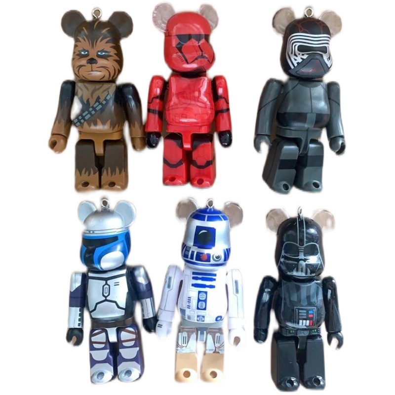 100% bearbrick 星球大战积木熊风暴兵黑武士楚巴卡曼达洛人玩具 - 图3