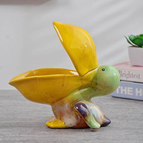 创意海洋系列之鹈鹕招财陶瓷玄关钥匙盘水果盘肥皂盒收纳家居摆件 - 图1