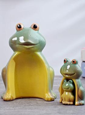 景德镇桌面青蛙陶瓷招财简约现代