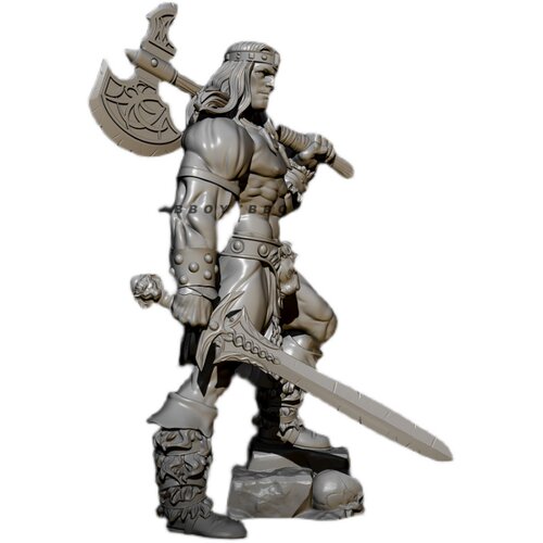 H75mm 1/24 ZBBOY监制 蛮族勇士  树脂兵人白模 TD-2589 - 图3