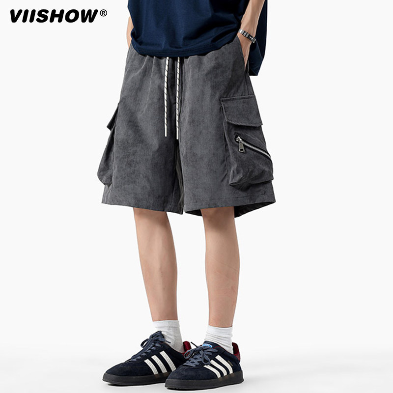 VIISHOW日系机能风大口袋工装短裤男潮牌户外徒步宽松阔腿五分裤,淘宝优惠券,粉丝福利购,淘宝优惠卷