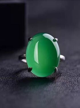 戒指银子镶嵌玛瑙玉髓