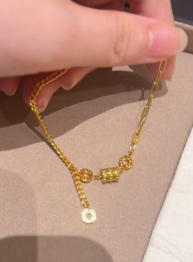 转运珠小蛮腰黄金色流苏手链女