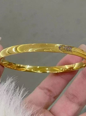 爆闪仿真黄金拉丝猫眼手镯女