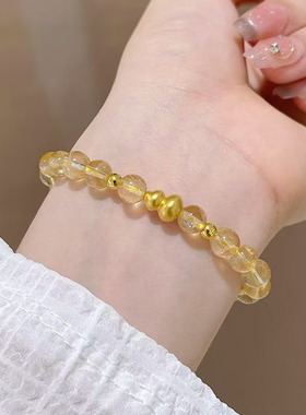 黄水晶招财手串女葫芦珠转运手链