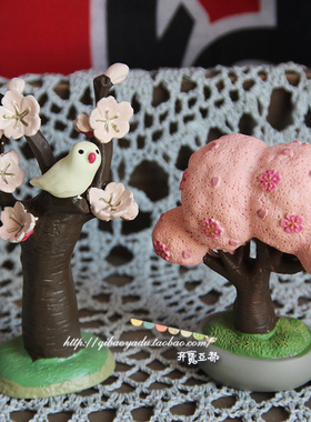 日式decolezakka小鸟樱花树件五