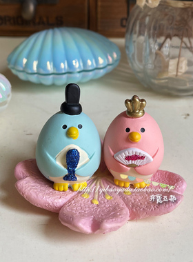 少女心日式风企鹅公仔桌面摆件
