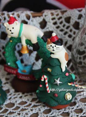 日式风decole圣诞树白熊手办摆件