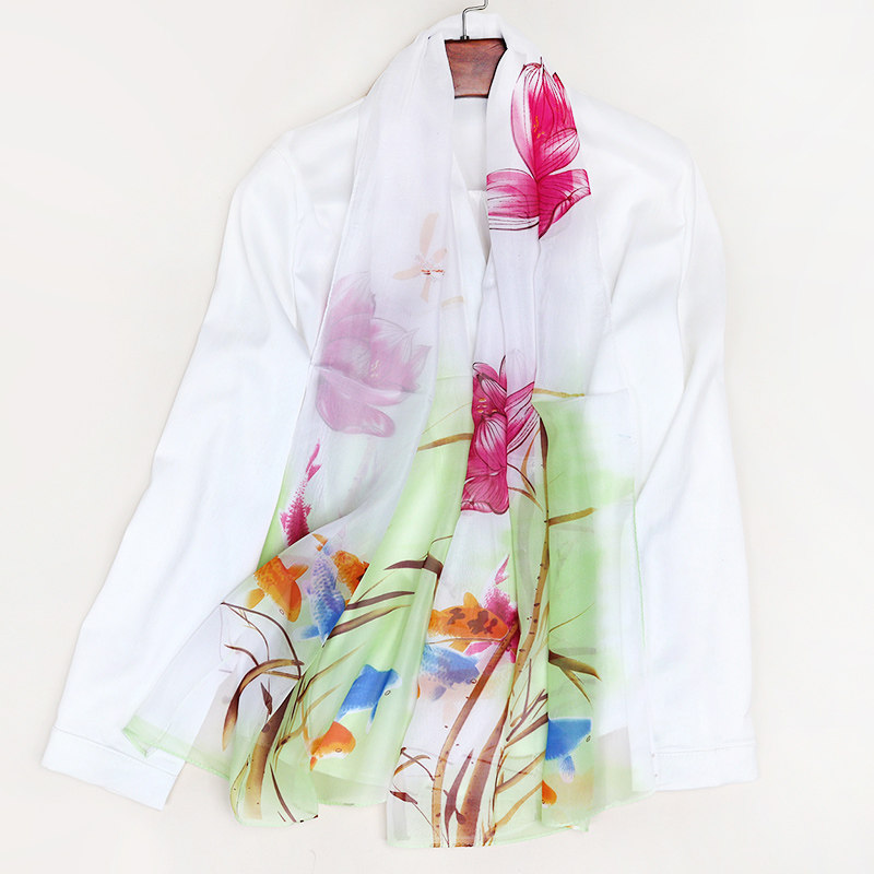 雪纺印花送礼丝巾围巾女百搭春秋薄款洋气时尚长条冬季礼品纱巾,淘宝优惠券,粉丝福利购,淘宝优惠卷