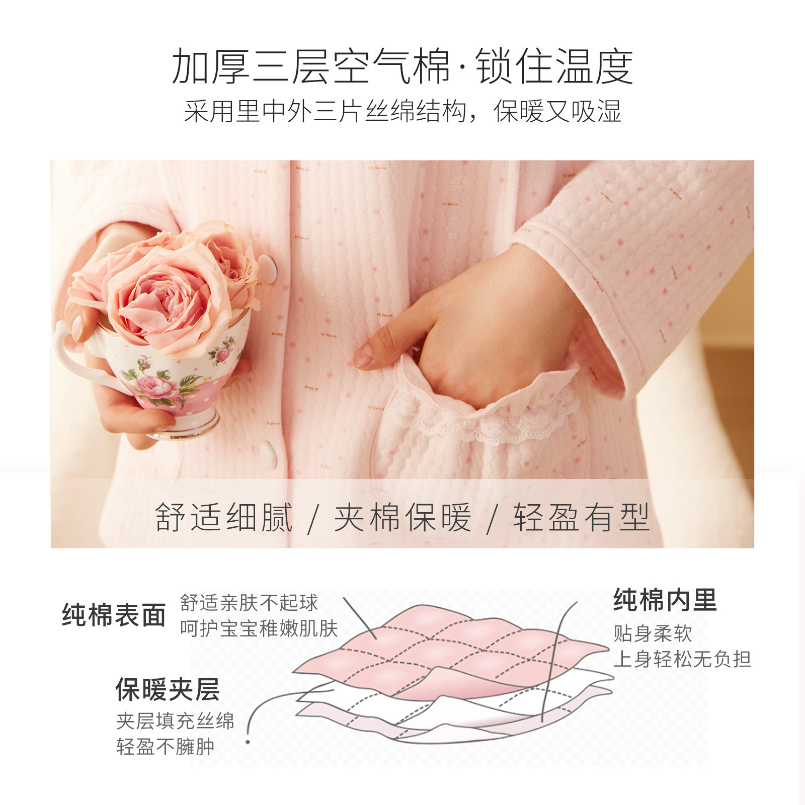 RoseTree孕妇睡衣春秋季长袖开衫月子服ins风高级感套装2025新款,淘宝优惠券,粉丝福利购,淘宝优惠卷