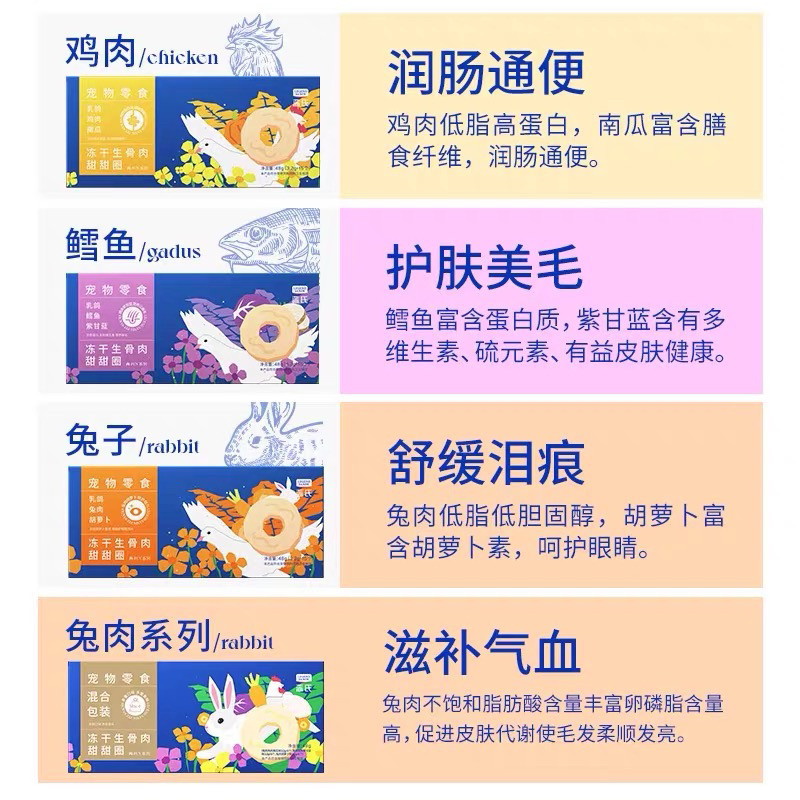 蓝氏冻干甜甜圈生骨肉冻干15支乳鸽猫粮幼猫零食蓝氏冻干磨牙棒,淘宝优惠券,粉丝福利购,淘宝优惠卷