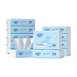 可心柔保湿婴儿柔纸巾云柔巾抽纸宝宝专用超柔乳霜纸S码110抽12包