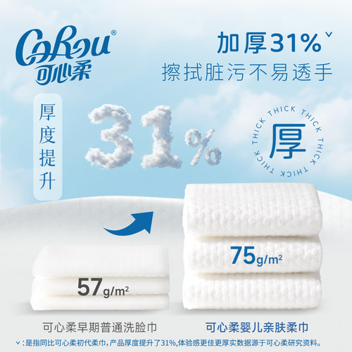 【U先link】corou加厚洗脸巾干湿两用绵柔巾10抽1包-图1