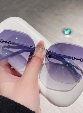 高级感太阳镜墨镜新款女无框切边