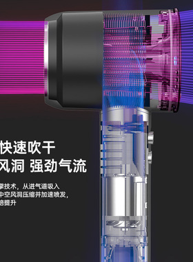 2026新款无叶高速电吹风机静音速干酒店民宿家用大风力华强北风筒