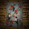 Imitation 3D watercolor bird iron painting American old retro iron wall decoration camping balcony bar wall decoration hanging painting