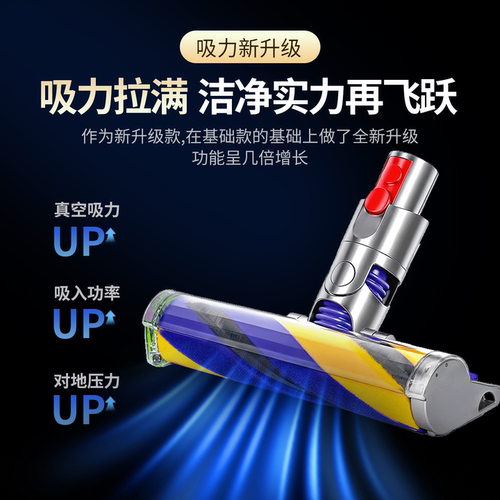 适配戴森吸尘器电动绿光显尘软绒刷头V7/V8/V11/V10slim/V12/V15 - 图0