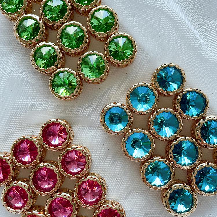 鸟巢宝石肥方三角圆形12mm钻石手工diy饰品发夹发箍装饰配件材料 - 图2