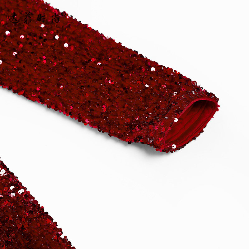 2024秋冬季新款年会富家千金收腰鱼尾轻礼服长款连衣裙丝绒亮片