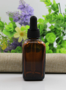 50ml方形茶色精油瓶玻璃空瓶子