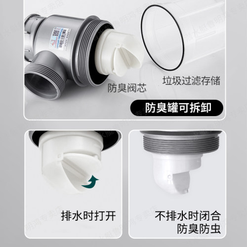 潜水艇厨房水槽防臭下水管排水管洗菜盆配件水池洗碗槽下水器三通 - 图0