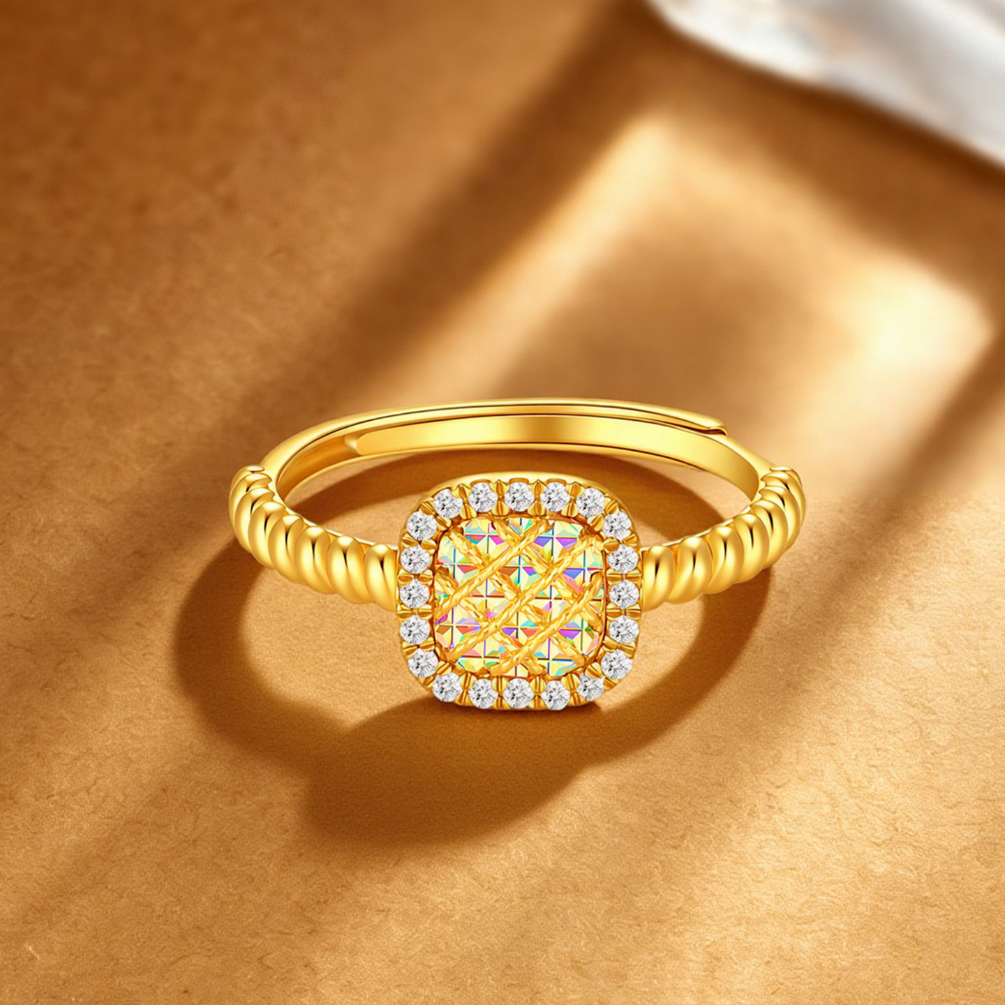 Trendy Acer Royal Fan Rainbow Gold Gold Necklace 5G Pure Gold Diamond Ring Bracelet Symphony Fashion Light Luxury Gift for Women