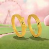 Trendy Acer line puppy gold ring pure gold ring 5D hard gold gilded pair ring hard gold birthday gift