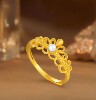 Chao Acer intangible cultural heritage filigree gold pearl ring pure gold ring hand ornament 5G lace high-end sense for women