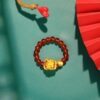 Chao Acer, good things happen, gather wealth, gold-swallowing beast Pixiu, gold agate ring, solid gold beads, birthday gift
