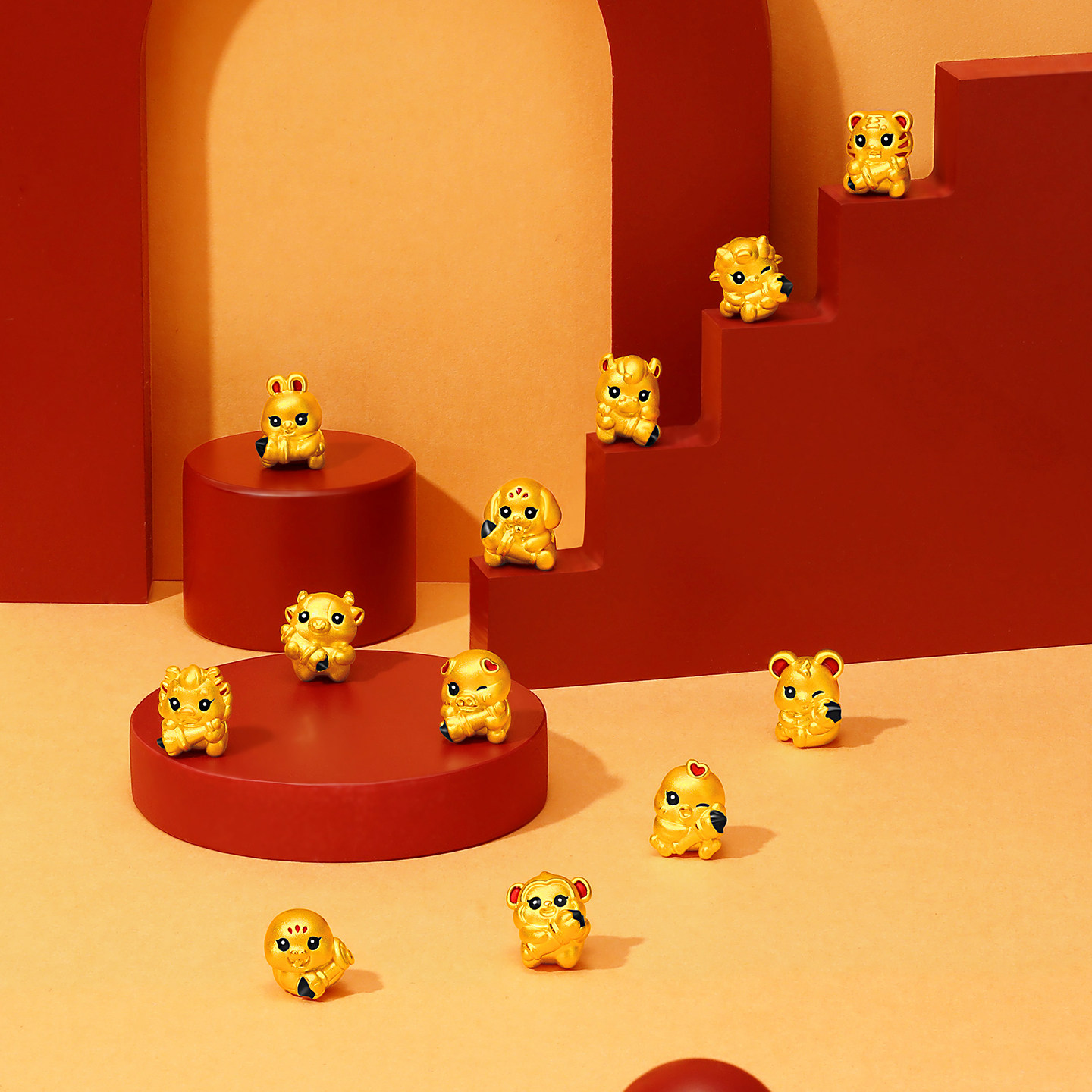 潮宏基十二生肖足金串珠黄金转运珠5D硬金鎏彩礼物女本命年文昌笔,淘宝优惠券,粉丝福利购,淘宝优惠卷