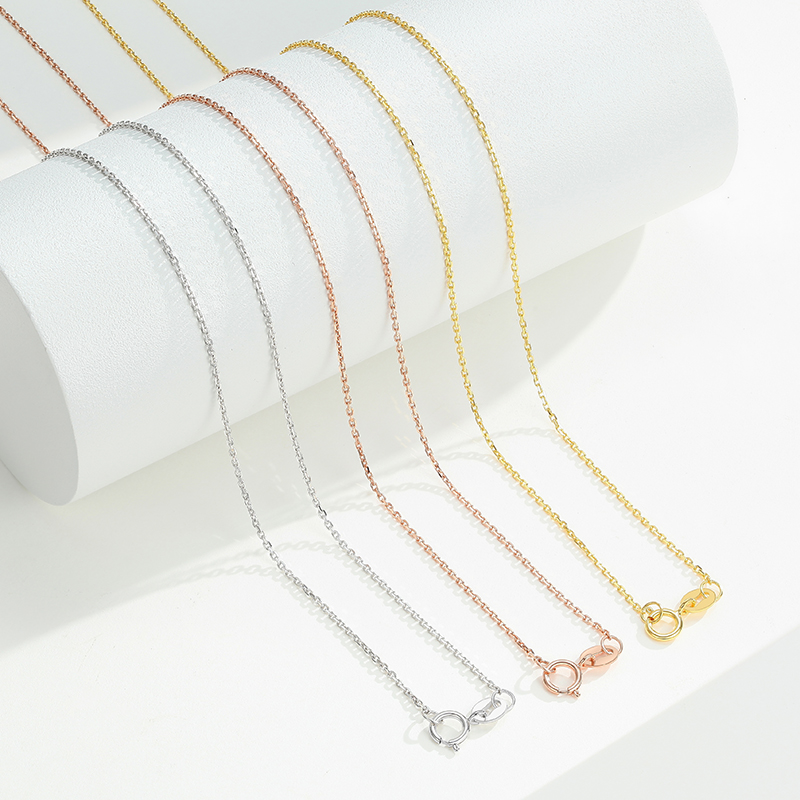 潮宏基方格o字链红白黄彩金女l 潮宏基珠宝颈饰