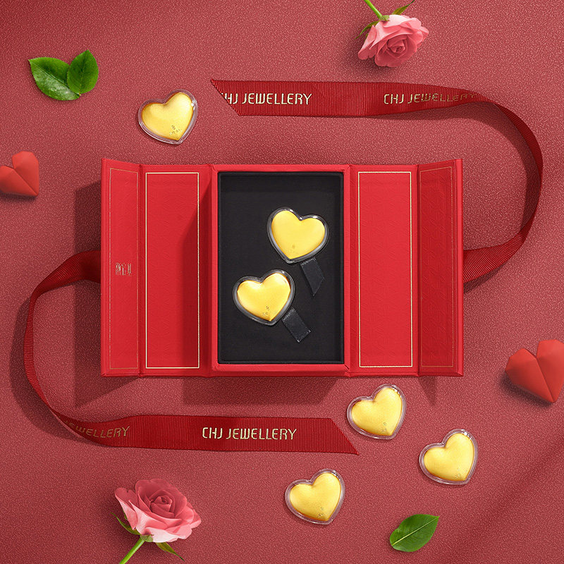 潮宏基好事发生囍乐金币金箔摆件礼盒一生一世投资金送女友礼物L,淘宝优惠券,粉丝福利购,淘宝优惠卷