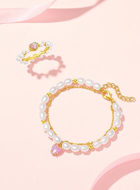 潮宏基小确幸s925银仿珍珠戒指