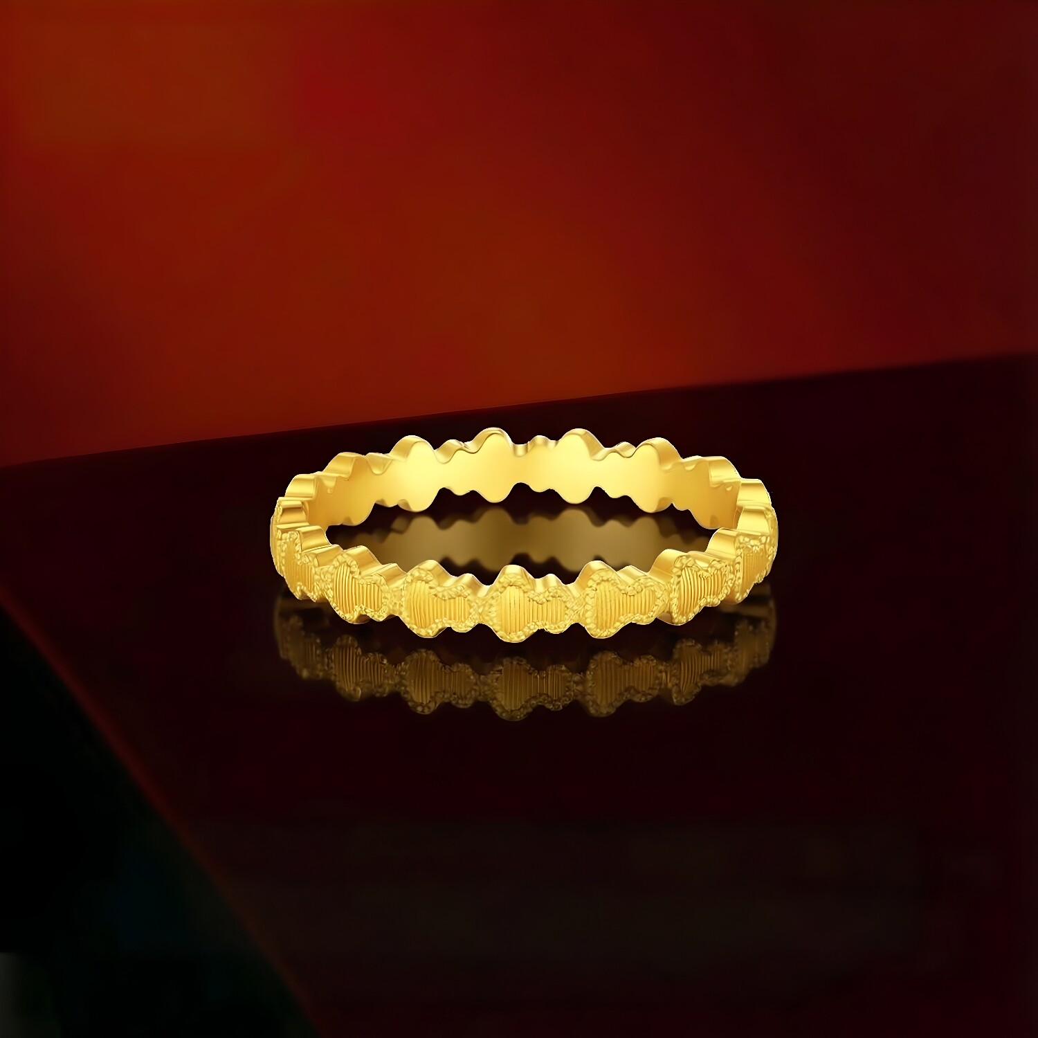Chao Hongjihong gourd gold ring solid gold ring for women, joint ring, set, tail ring, women's brushed high-end pricing