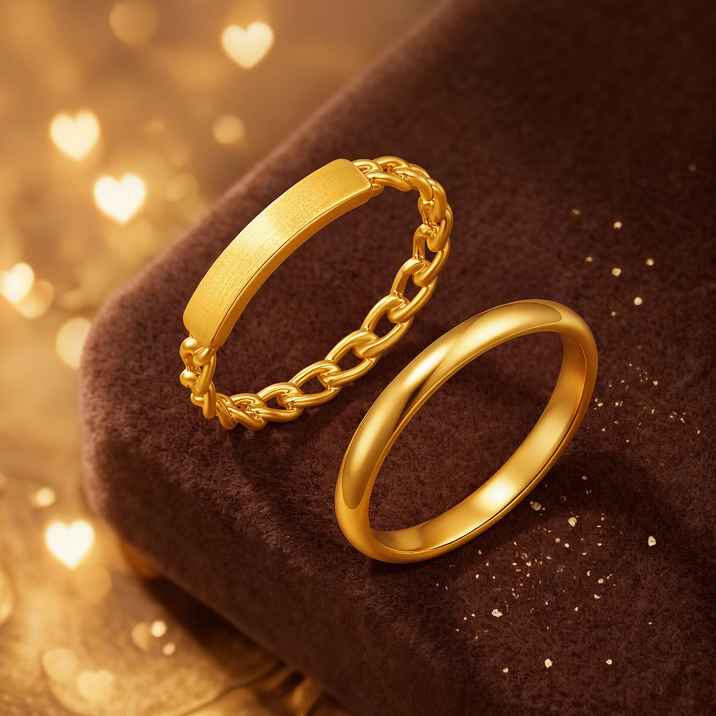 Trendy Acer to simple pure gold ring gold ring ring bracelet 5D hard gold female workplace commuting fashion birthday