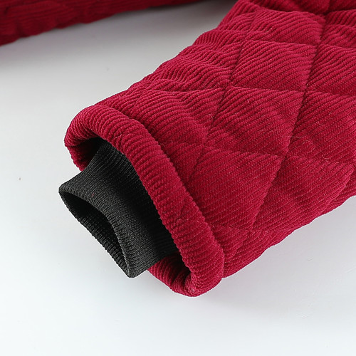 中老年人灯芯绒棉衣加绒加厚胖妈妈冬装加肥加大码女装老太太棉袄 - 图2