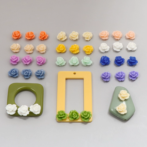 Маленькие наклейки для ногтей в форме цветка с розой в составе, аксессуар ручной работы, серьги, аксессуары, 7мм, в цветочек