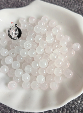 4-10mm浅浅粉色琉璃烤漆珠散珠串珠diy手工编织手链项链发饰玻璃