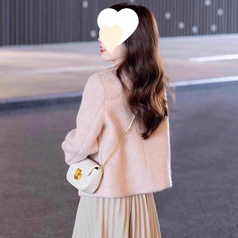 今年流行小香风粉色毛呢外套女秋冬法式富家千金穿搭短款呢子上衣,淘宝优惠券,粉丝福利购,淘宝优惠卷