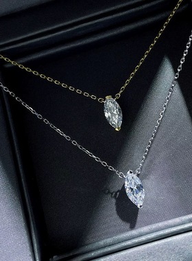 莫桑石马眼水滴简约百搭项链