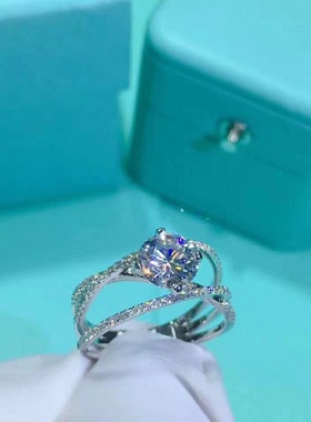 一克拉四爪镶嵌戒指新款