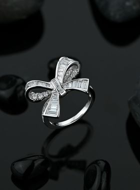 莫桑情人节礼物蝴蝶结戒