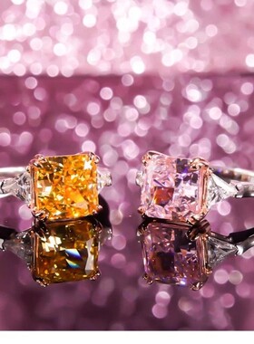 莫桑石彩钻豪华风戒指