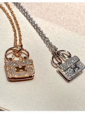 莫桑钻字母包包锁骨链