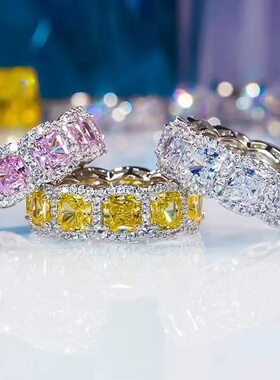 莫桑石公主肥方排戒方钻食指