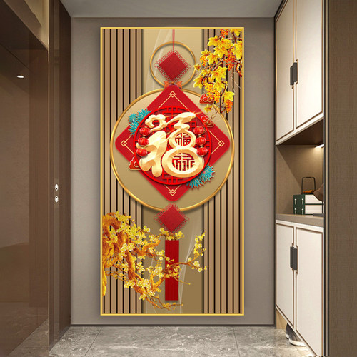 玄关门贴3d立体墙贴画自粘遮丑客厅入户走廊过道装饰背景墙壁纸画 - 图0