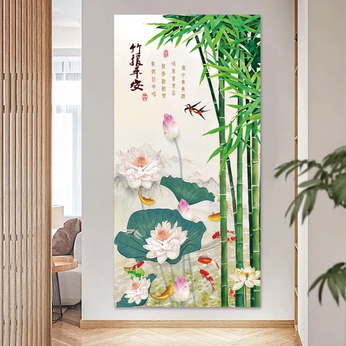 玄关门贴3d立体墙贴画自粘遮丑客厅入户走廊过道装饰背景墙壁纸画 - 图3