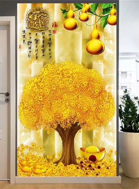 玄关门贴3d立体墙贴画自粘壁纸画